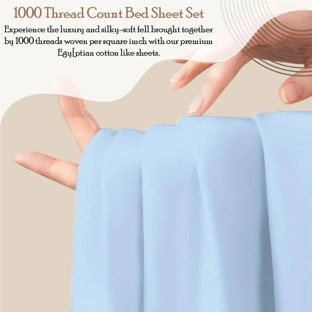 New 4 Piece California King Sheets Set 1000 TC 100% Egyptian Cotton Deep Pockets